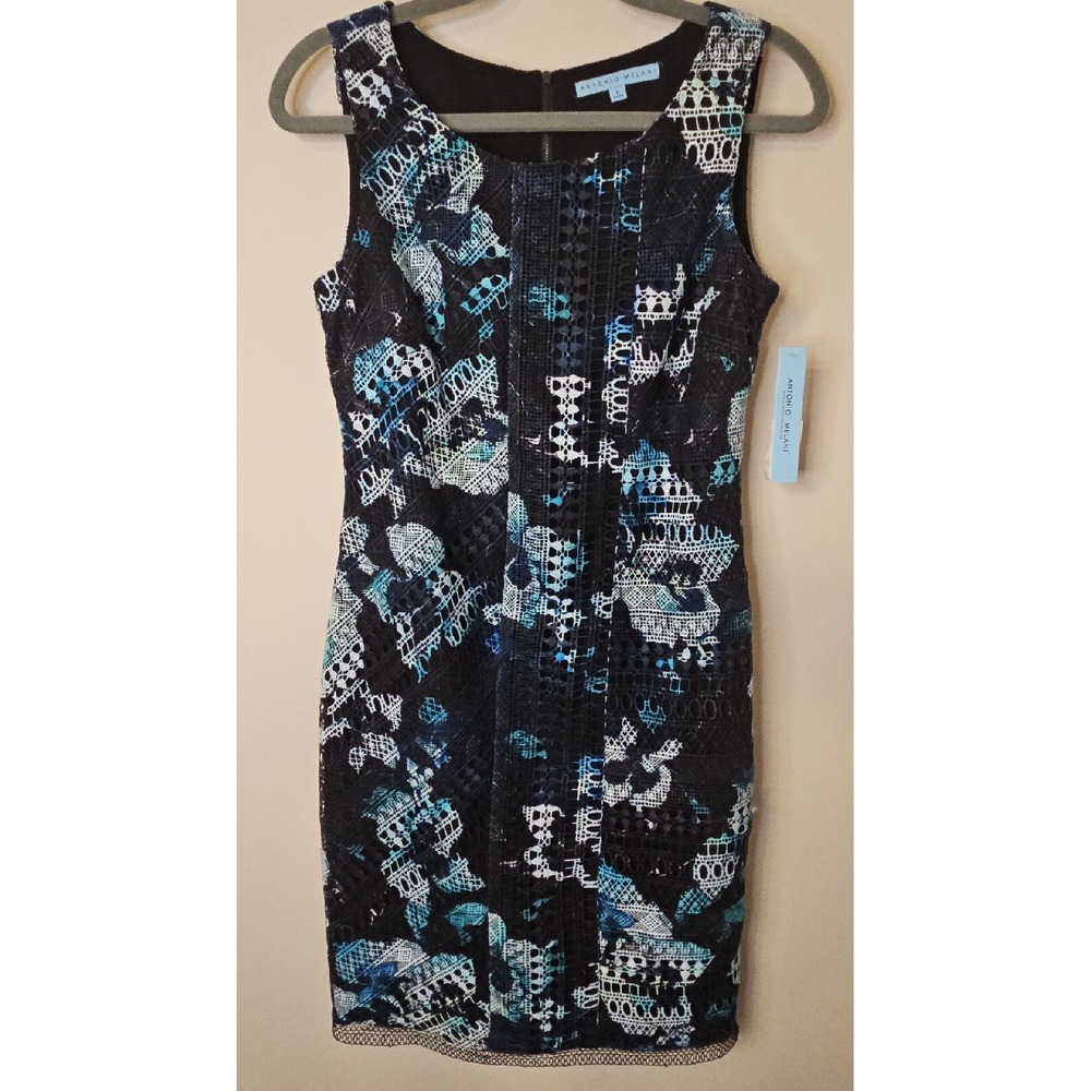 Antonio Melani Dress Women 2 Net Black Anastasia Edgy Pin Up Sheath Crochet
